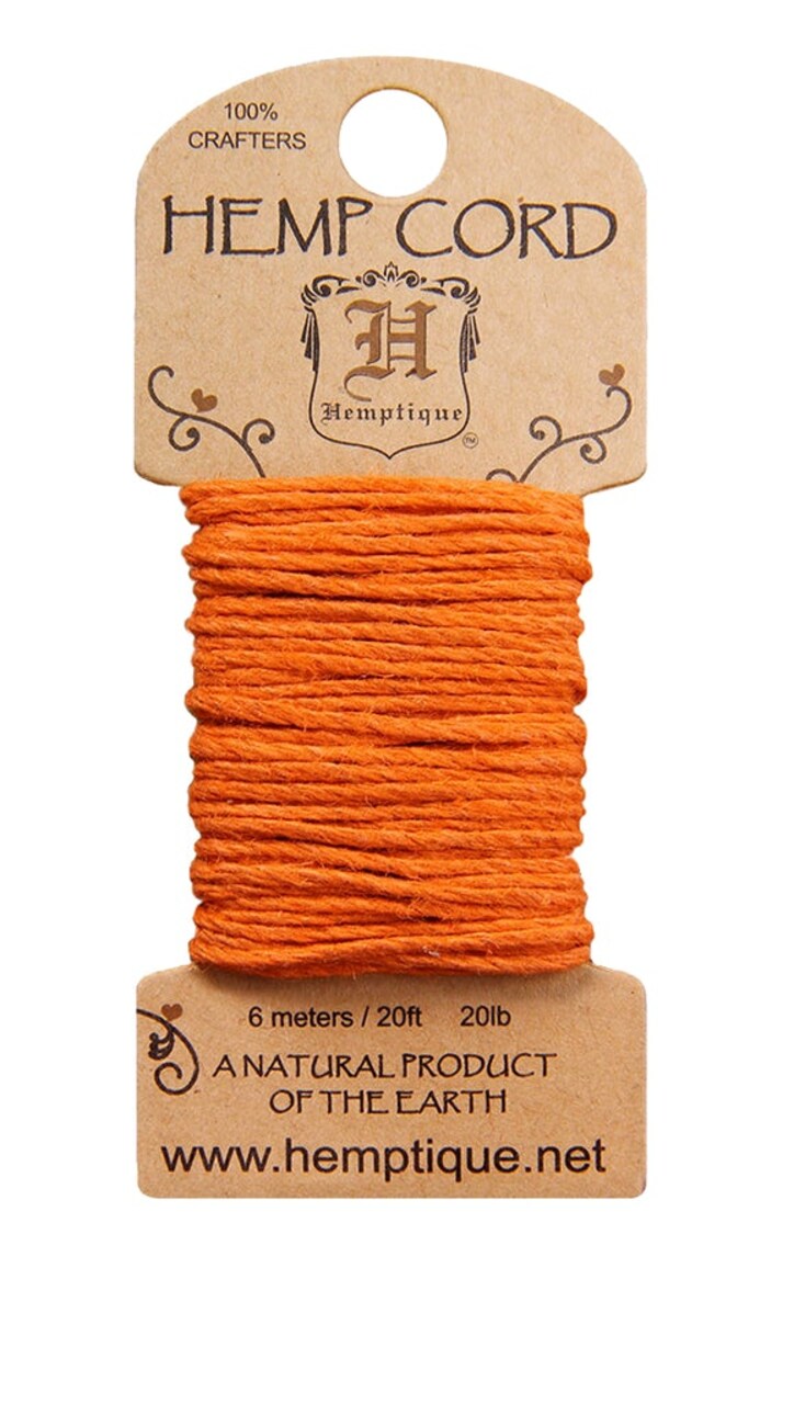 Hemptique 1mm Hemp Cord Mini Cards Eco Friendly Sustainable Naturally Grown Jewelry Bracelet Making Paper Crafting Scrapbooking Bookbinding Mixed Media Crocheting Macrame Seasonal Holiday Gift Wrapping Outdoor Gardening